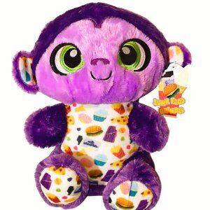 A&A Global Junk Food Purple Monkey Plush Stuffed Toy 9" NEW
